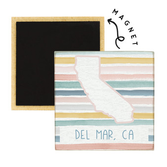 Watercolor Stripes State PER STATE - Square Magnet