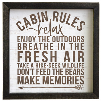 Cabin Rules - Rustic Frame