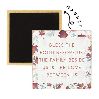 Bless Food Leaves - Square Magnets