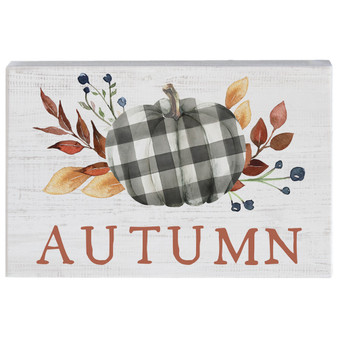 Autumn Plaid Pumpkin - Small Talk Rectangle