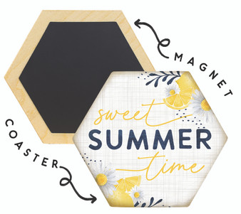Sweet Summer Lemons  - Honeycomb Magnetic Coaster