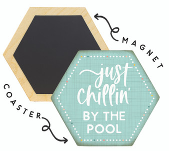 Chillin' By Pool PER  - Honeycomb Magnetic Coaster