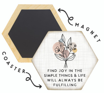 Joy In Simple Flowers  - Honeycomb Magnetic Coaster