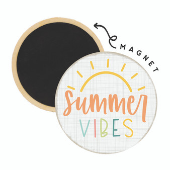 Summer Vibes - Round Magnet