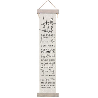 Family Rules  - Long Hanging Canvas