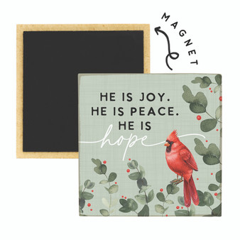 He Is Hope Cardinal - Square Magnets