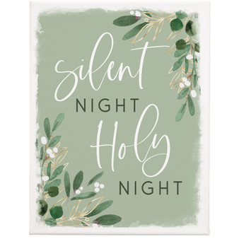 Silent Night Green 9x12 - Wrapped Canvas