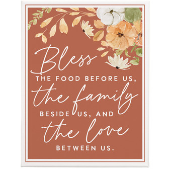 Bless Food Pumpkins 9x12 - Wrapped Canvas
