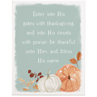 Enter His Gates Pumpkins 13x17 - Wrapped Canvas