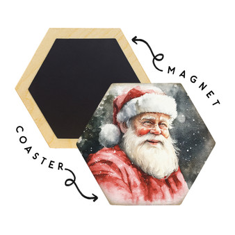 Santa Looking Right - Honeycomb Coasters