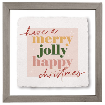 Merry Jolly Happy - Floating Art Square