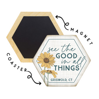 See Good Sunflower PER - Honeycomb Coasters