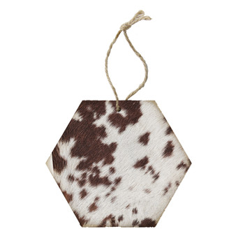 Dark Brown Cowhide - Honeycomb Ornaments