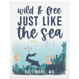 Wild & Free Shark PER 13x17 - Wrapped Canvas