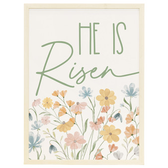 He Is Risen Floral- Thin Frame Rectangle