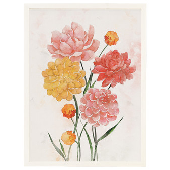 Pink Yellow Flowers- Thin Frame Rectangle