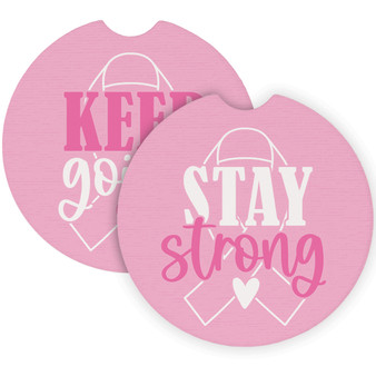 Stay Strong Keep Going CLR - Car Coasters