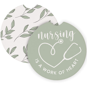 Nursing Heart Leaves - Car Coasters