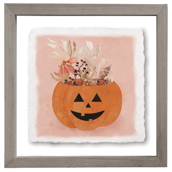 Jack-O-Lantern Florals - Floating Art Square