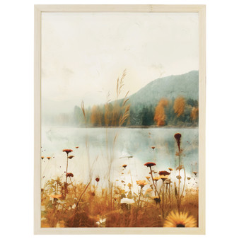 Autumn Wildflowers Lake - N - Thin Frame Rectangle