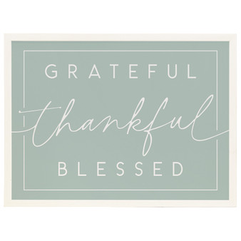 Grateful Thankful Green- W - Thin Frame Rectangle