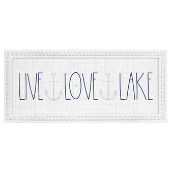 Live Love Lake - Beaded Rectangle Wall Art