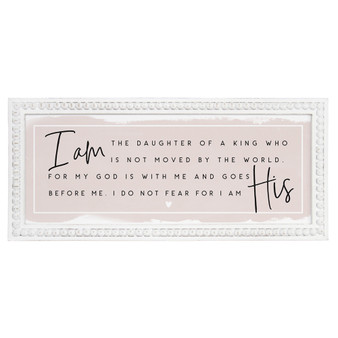 I Am His - Beaded Rectangle Wall Art