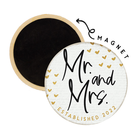 Mr And Mrs - Round Magnet