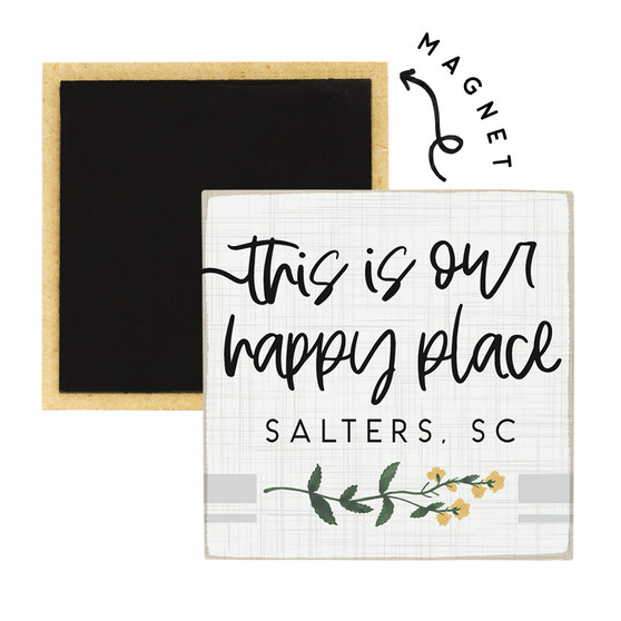 Happy Place Floral PER - Square Magnet