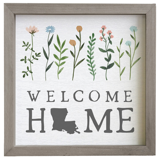 Welcome Home Floral State - Rustic Frames