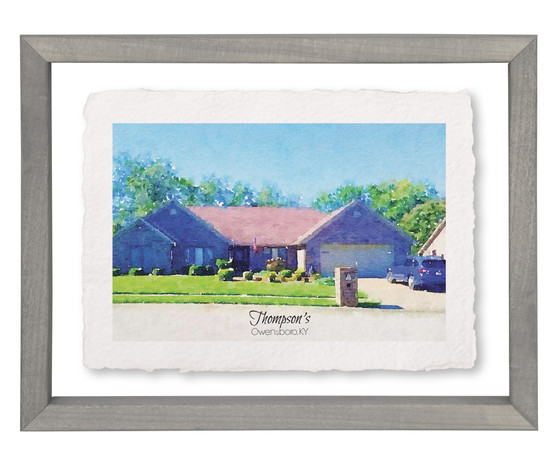 Jim - Diane Thompson WaterColor House - Floating Frame Art