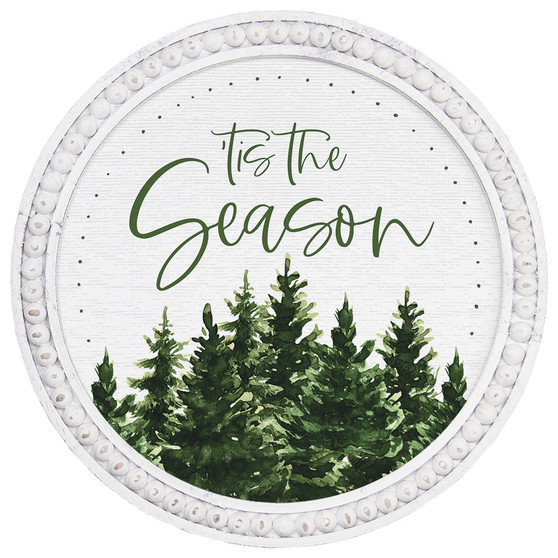 Tis Season Evergreen - Beaded Art Round