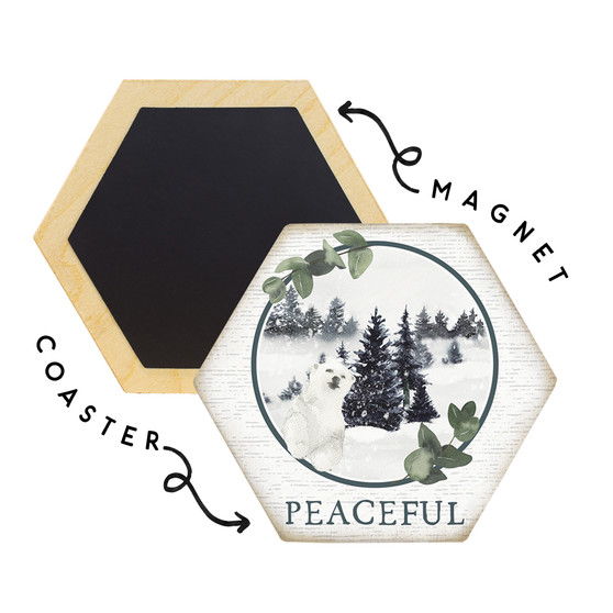 Peaceful Bear - Honeycomb Coasters