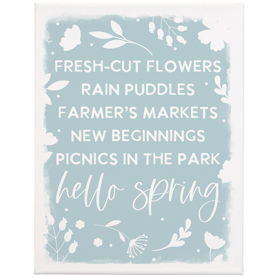 Hello Spring Blue - Wrapped Canvas