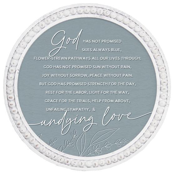 God Has Not Promised - Beaded Round Wall Art