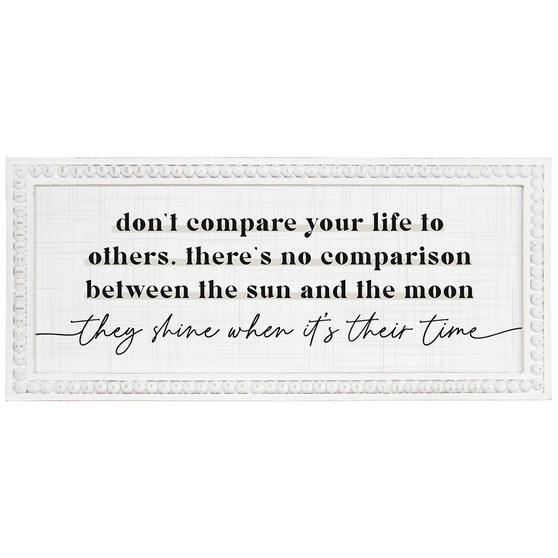 Don't Compare - Beaded Rectangle Wall Art