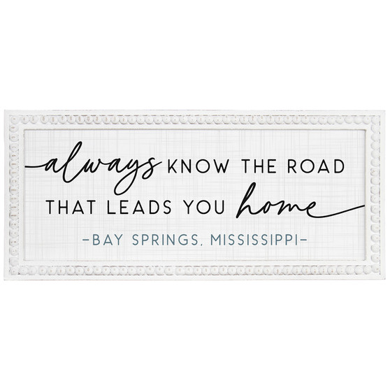 Know The Road Home PER - Beaded Rectangle Wall Art