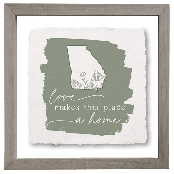 Love Home State STATE - Floating Art Square