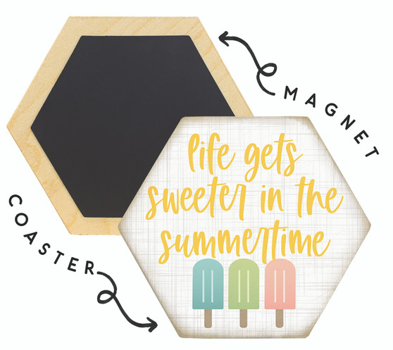 Life Sweeter Summer  - Honeycomb Magnetic Coaster