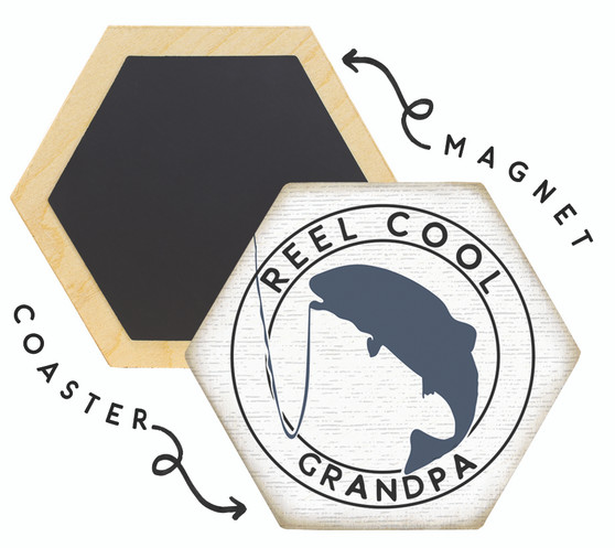 Reel Cool Grandpa PER  - Honeycomb Magnetic Coaster
