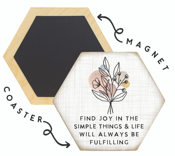 Joy In Simple Flowers  - Honeycomb Magnetic Coaster