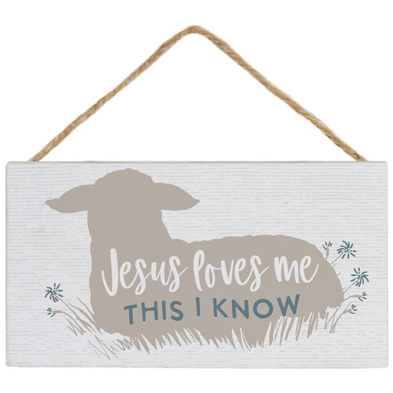 Jesus Loves Me Lamb - Petite Hanging Accents