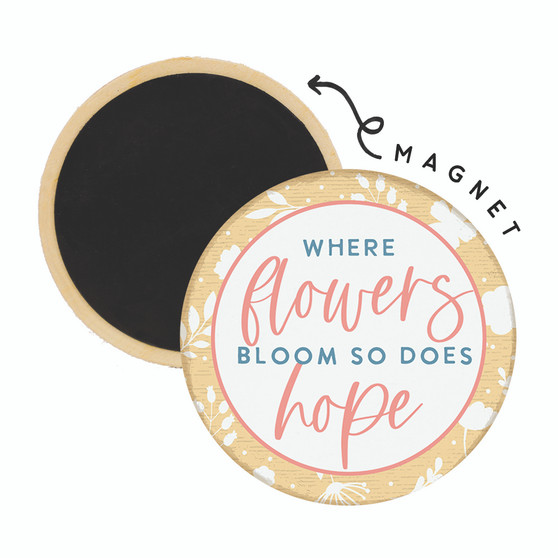 Flowers Hope Yellow - Round Magnet