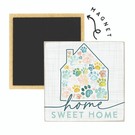 Home Pawprints House- Square Magnet