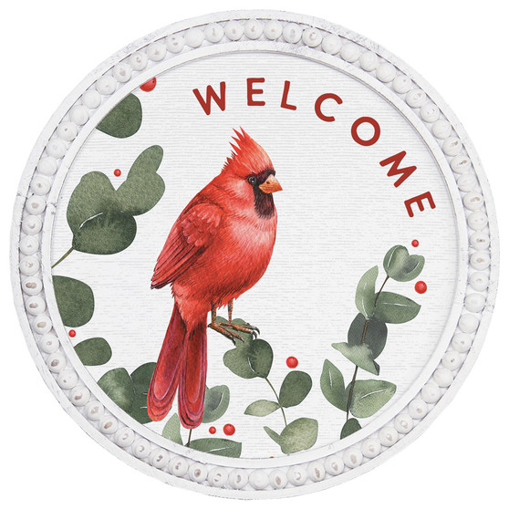 Welcome Cardinal - Beaded Art Round