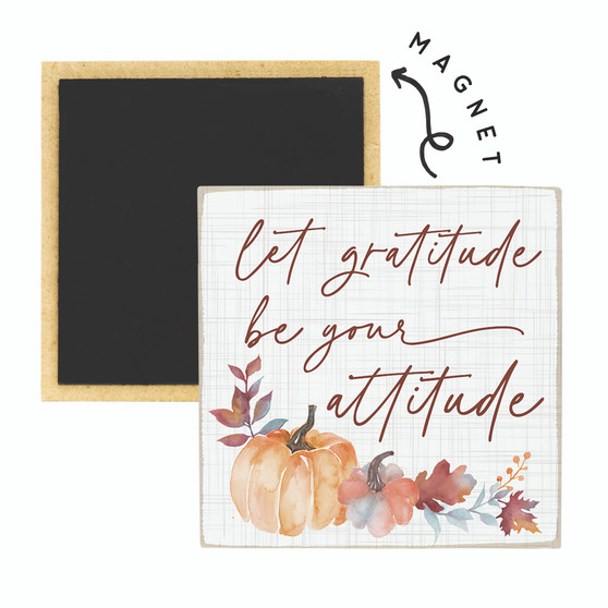 Gratitude Attitude Fall - Square Magnets