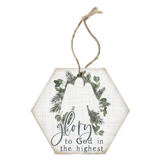 Glory To God Angel Leaves - Honeycomb Ornaments