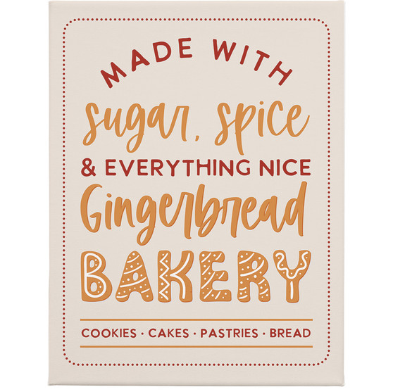 Gingerbread Bakery 9x12 - Wrapped Canvas