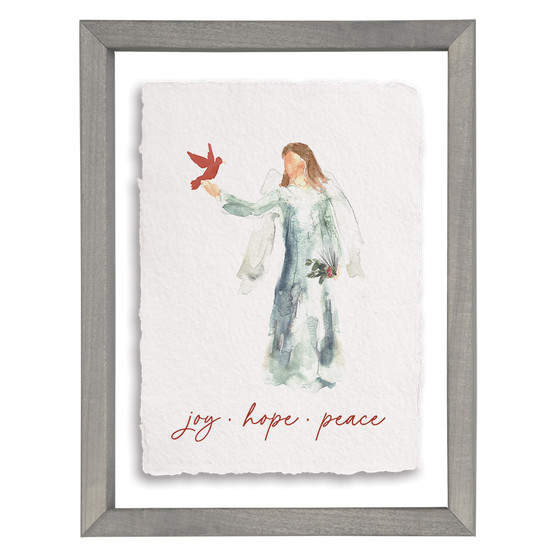 Joy Hope Peace Angel - Floating Art Rectangle