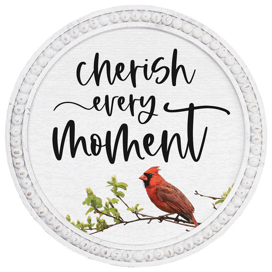 Cherish Moment Cardinal - Beaded Art Round